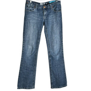 Womens Vintage Roxy Malibu Baby Bell Y2K Blue Denim Jeans  9